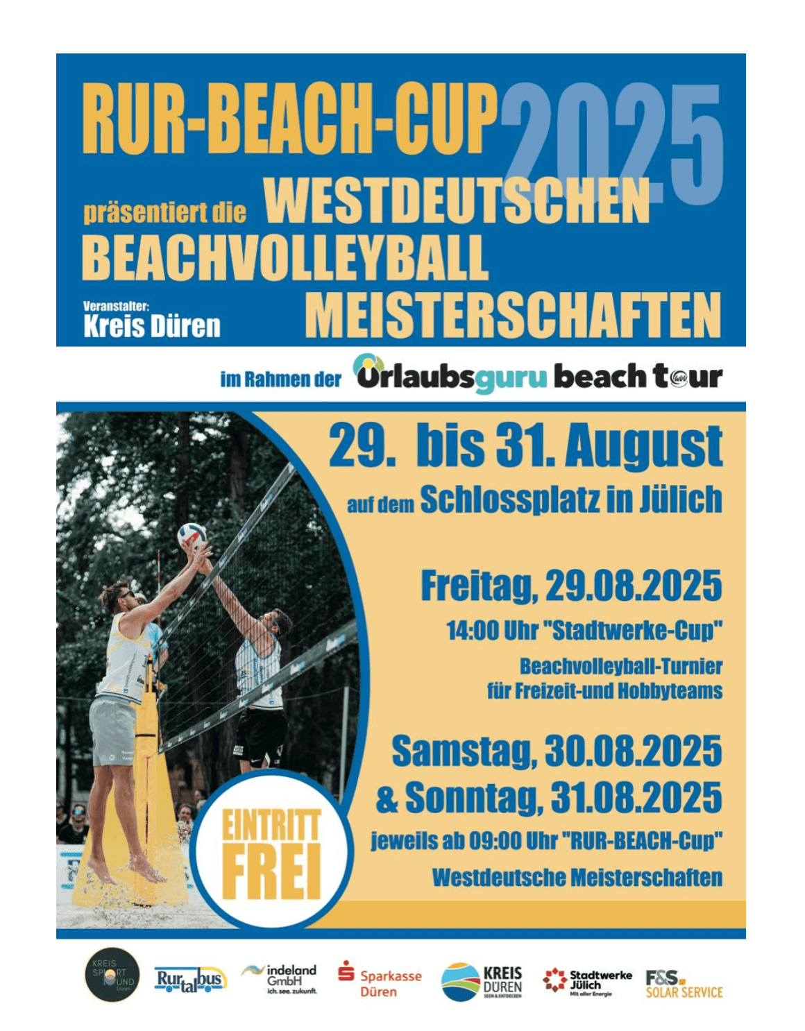 Westdeutsche Beachvolleyballmeisterschaften 2025 locken nach Jülich – Top-Teams am Start